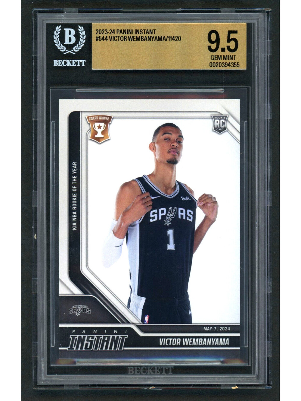 2023-24 Panini Instant #544 Victor Wembanyama ROY Rookie (RC) BGS 9.5 Gem Mint